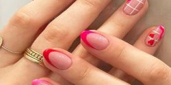 مدل طراحی ناخن طبیعی با قلب های مینمال جذاب