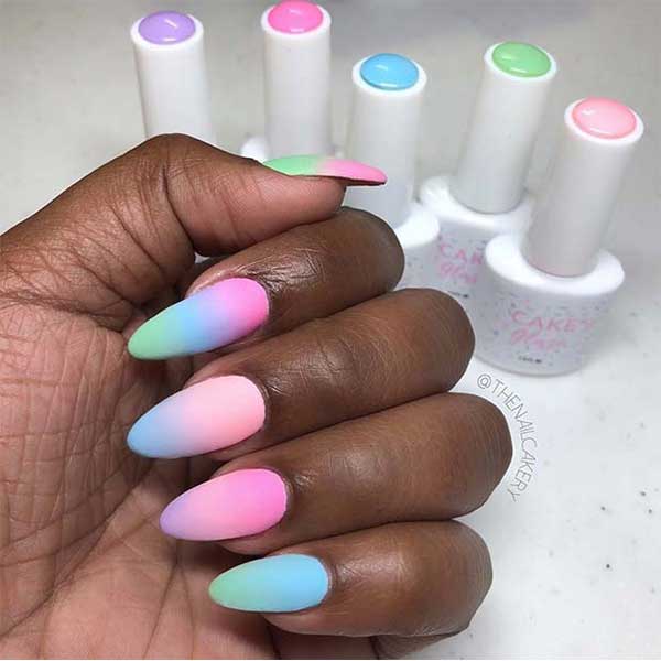 طراحی ناخن رنگین کمانی شیک برای یک استایل دخترانه Rainbow Nails طراحی ناخن رنگی جدی فرنچ ناخن رنگین کمان طرح ناخن رنگی پاستلی لاک ژل رنگین کمانی ناخن رنگارنگ دخترانه کاشت ناخن رنگی رنگی کاشت ناخن رنگارنگ پاستیلی xvhpd khok vk'dk ;lhkd