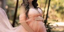 مدل لباس مجلسی بارداری شیک اینستا برای عکاسی