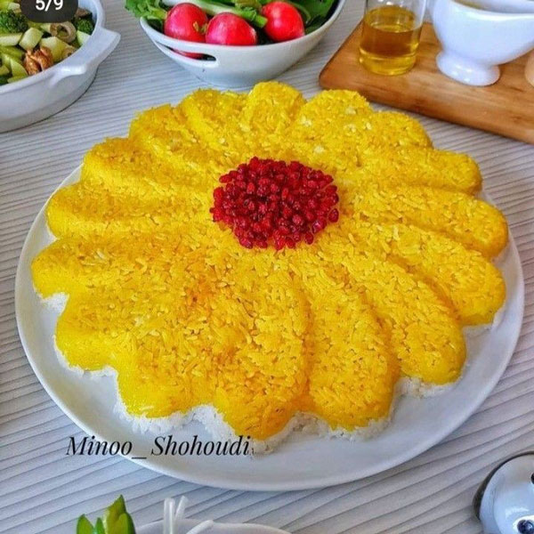 تزیین برنج مجلسی Pirinç dekorasyonu تزیین برنج ساده و زیبا تزیین برنج عروس تزیین برنج در دیس بیضی تزیین برنج با رنگ غذا تزیین برنج در دیس مستطیلی شابلون تزیین برنج تزیین برنج و سالاد Rice decoration jcddk fvk[ jcddk \g,