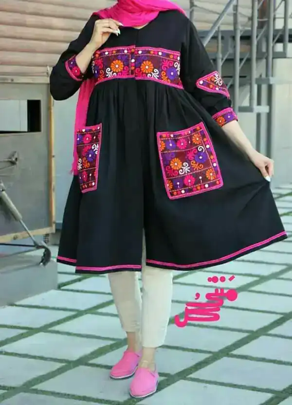 جدیدترین مدل مانتو گلدوزی شده