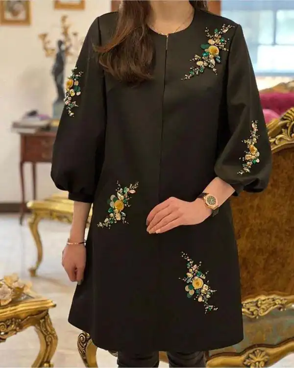 جدیدترین مدل مانتو گلدوزی شده