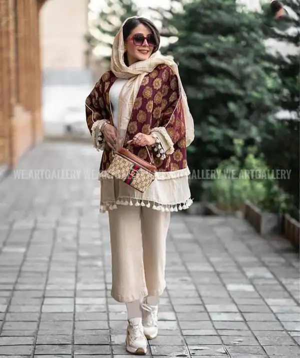 مدل مانتو کرم قهوه ای
