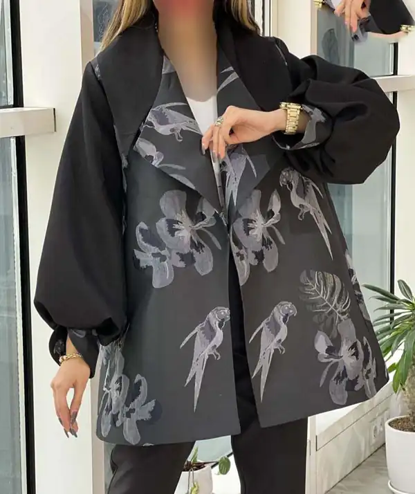 مدل مانتو ژاکارد مشکی