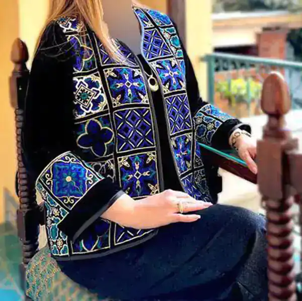 مدل مانتو سوزن دوزی جلو باز