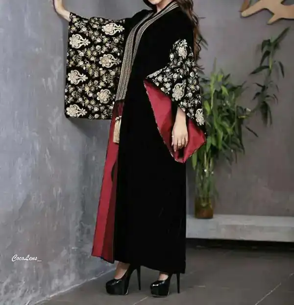 مدل مانتو مشکی بلند مزونی