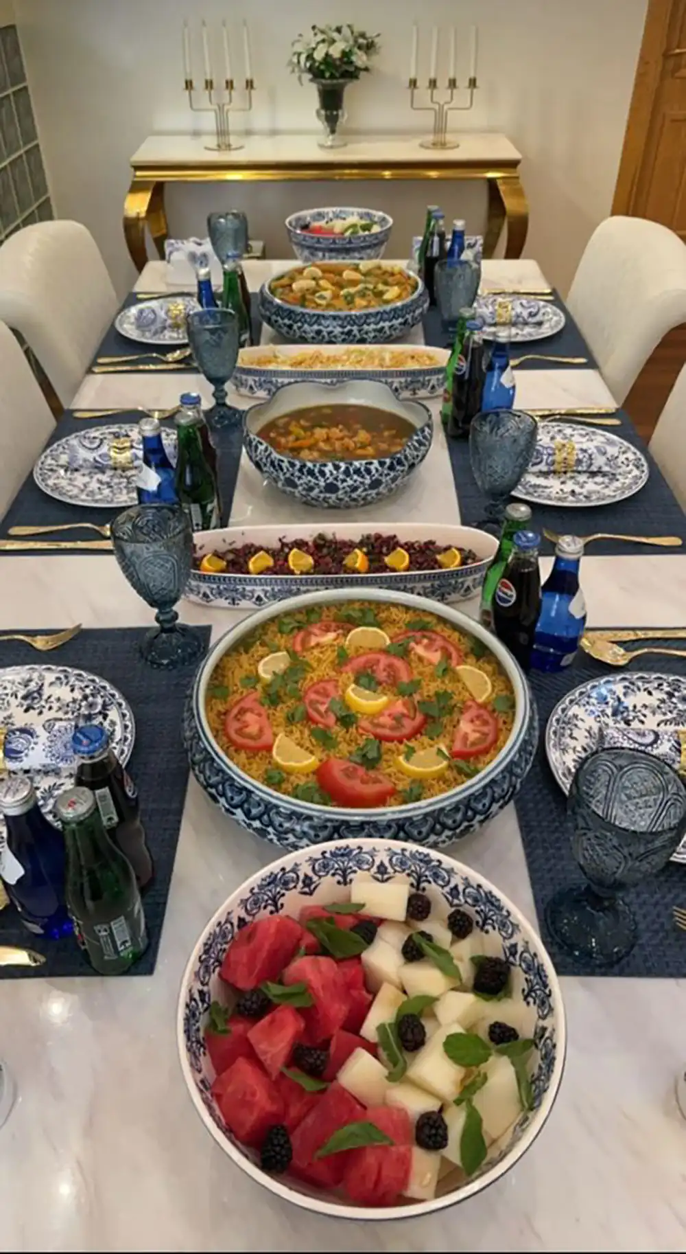 سفره آرایی شام