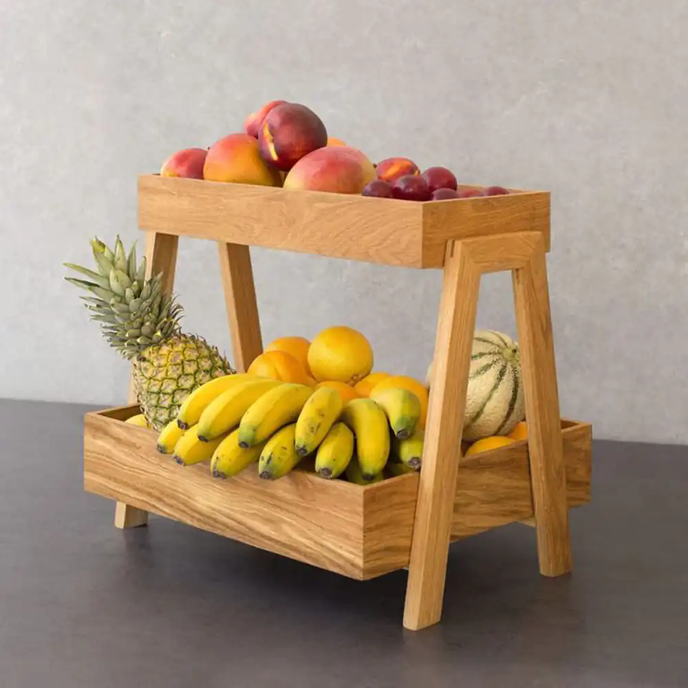 چیدمان استند دوطبقه چوبی