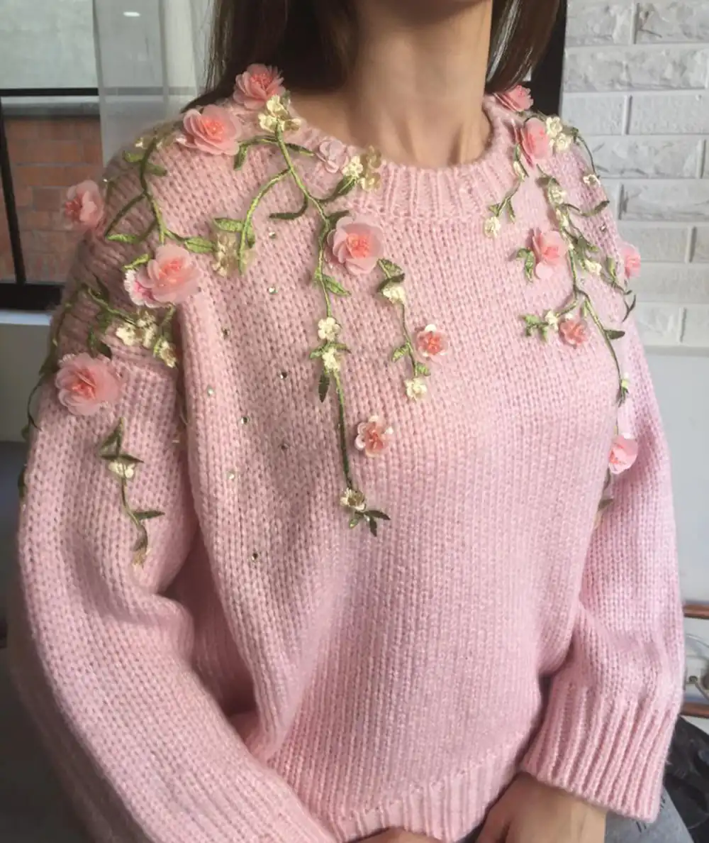 مدل ژاکت زنانه گل برجسته