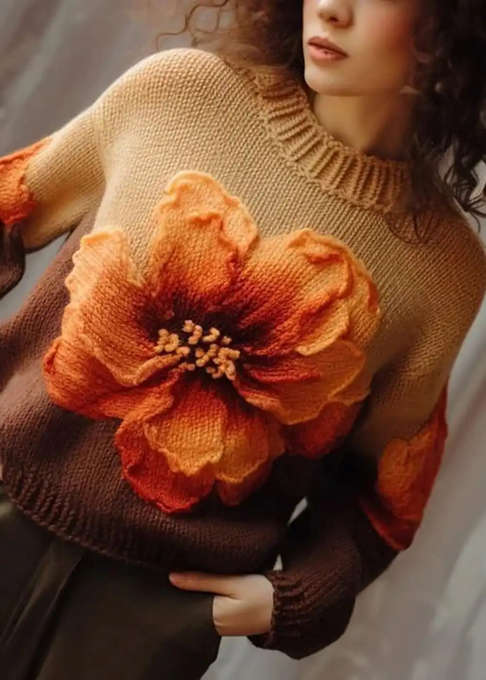مدل ژاکت زنانه گل برجسته