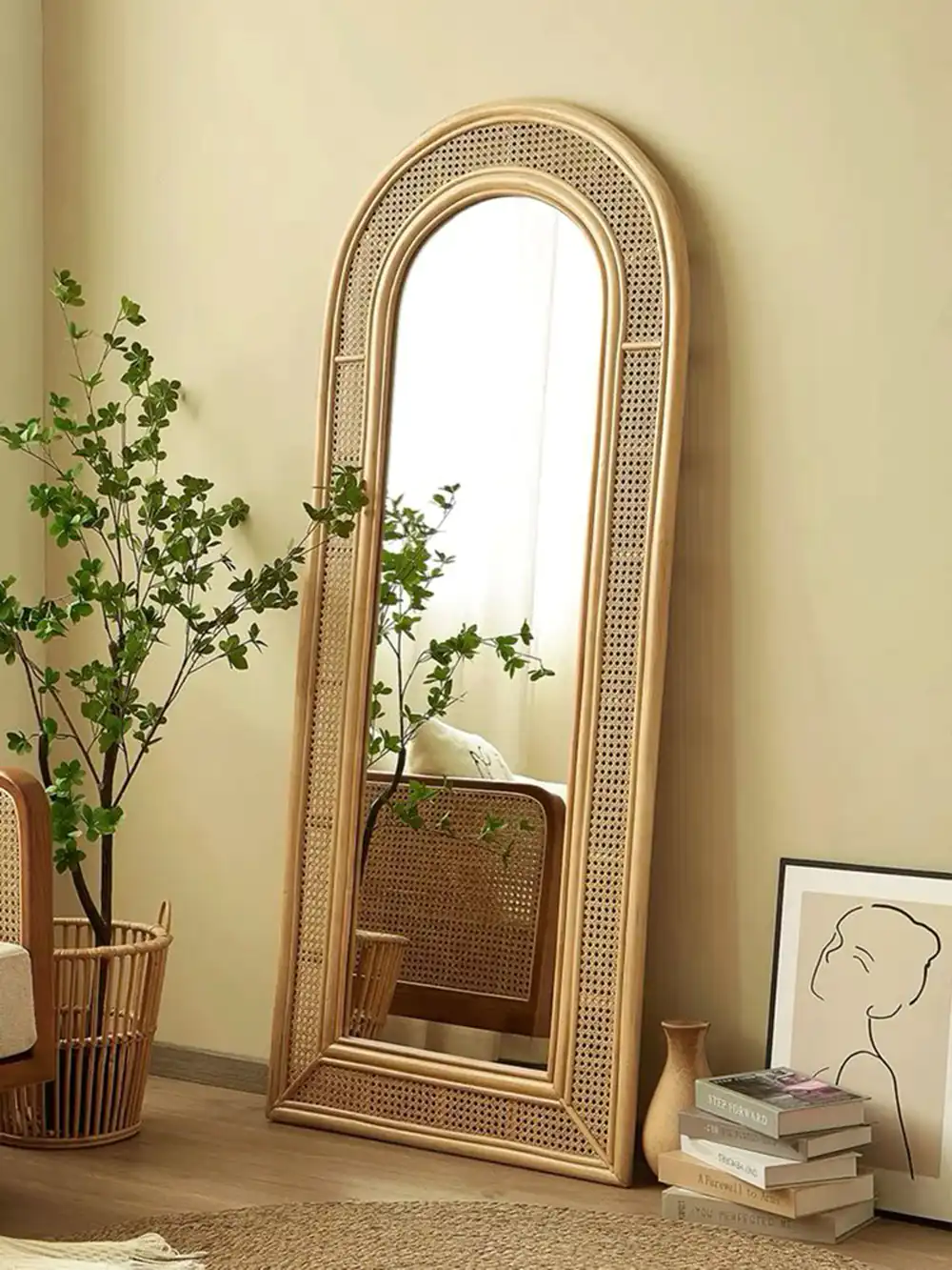 مدل آینه قدی حصیری