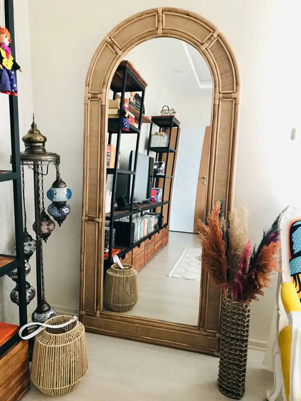 مدل آینه قدی حصیری