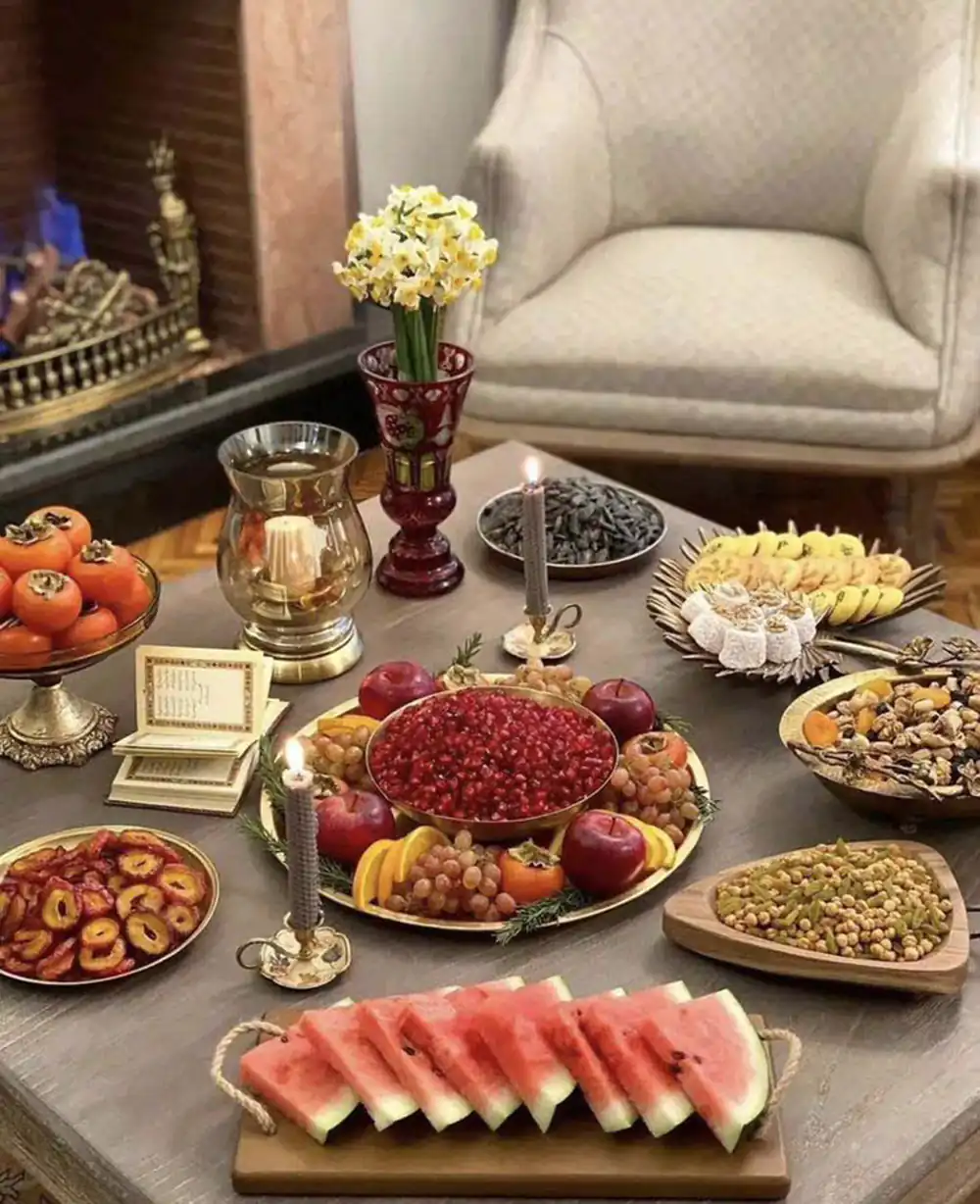 سفره شب یلدا ساده و شیک