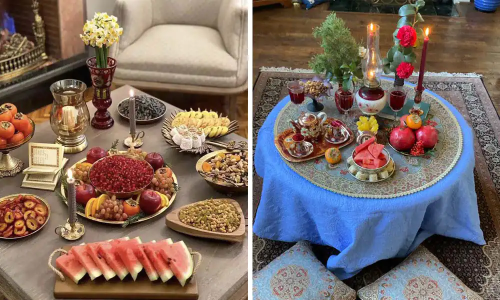 سفره شب یلدا ساده و شیک