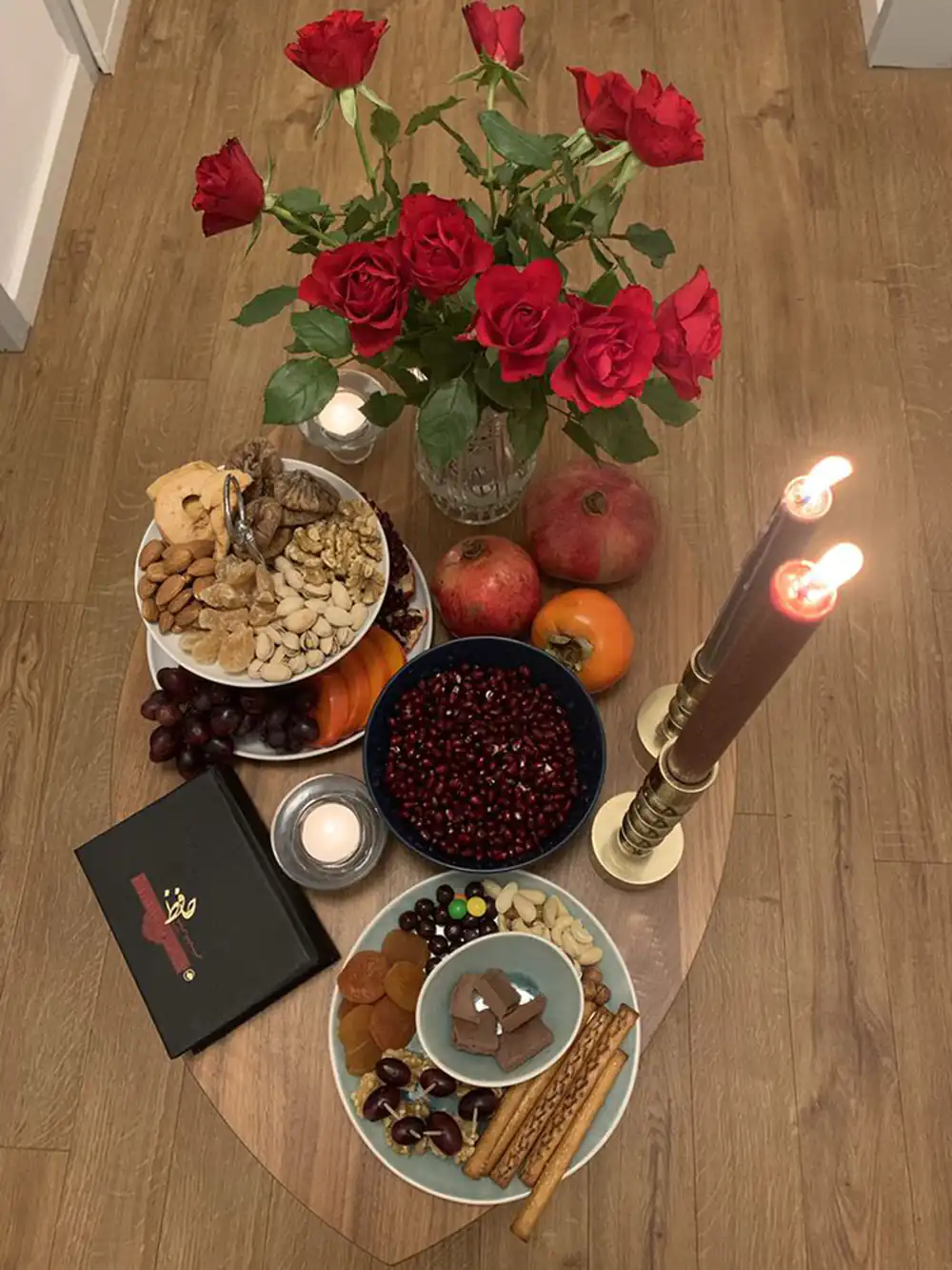 تزیین سفره یلدا برای عروس