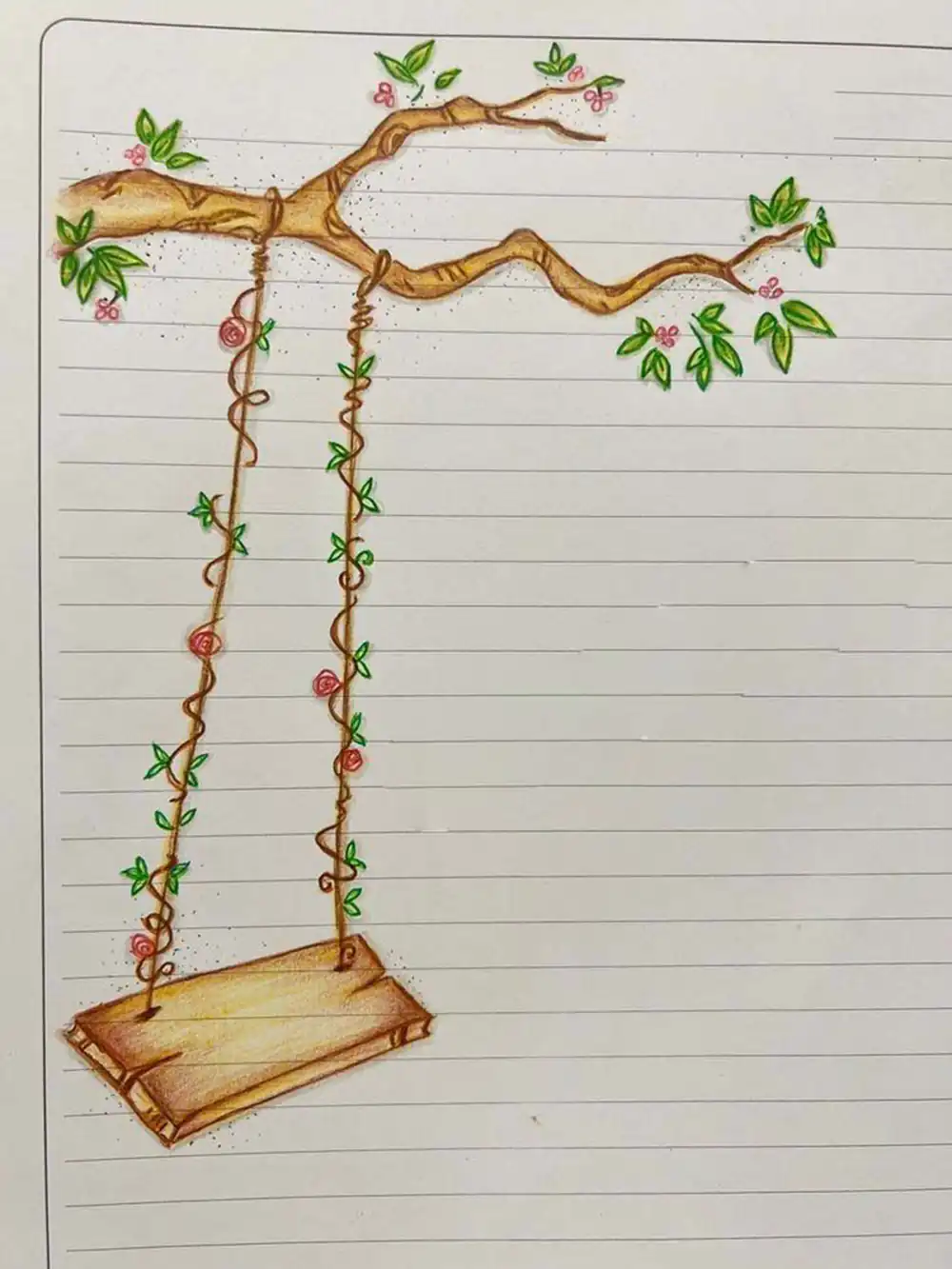 نقاشی گل برای حاشیه دفتر مشق