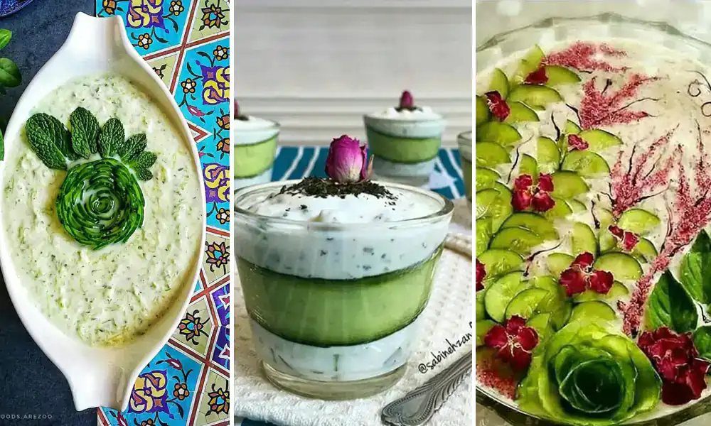 تزیین ماست و خیار ساده و شیک
