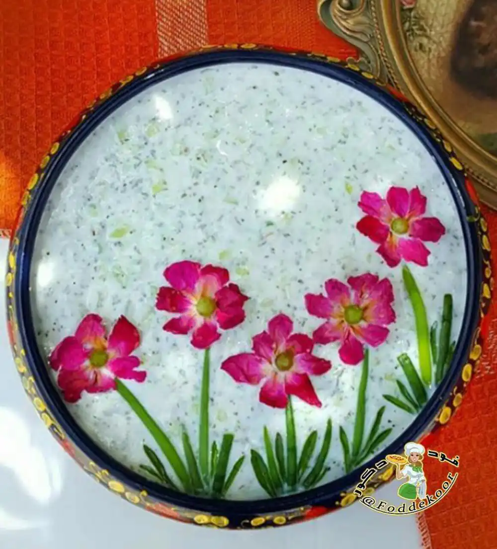 تزیین ماست و خیار ساده و شیک