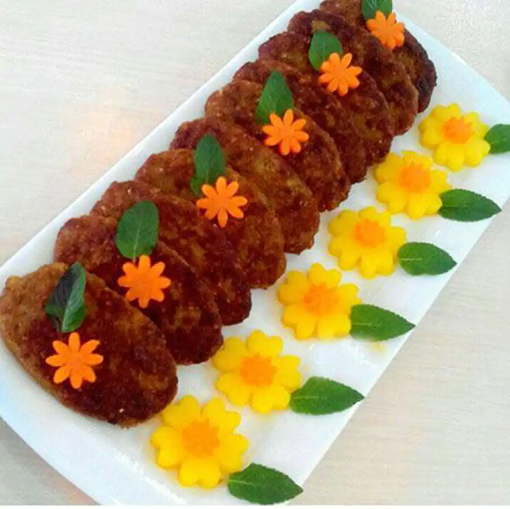 تزیین بشقاب غذا با سبزیجات