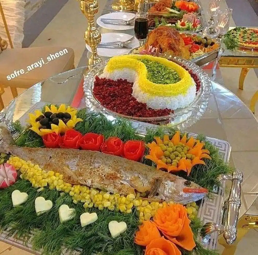 تزیین بشقاب غذا با سبزیجات