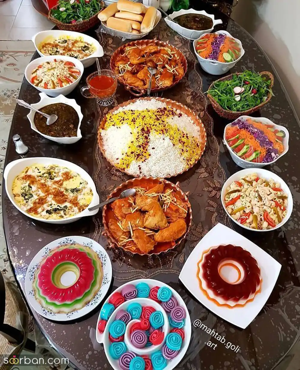 تزیین سفره غذا برای مهمان