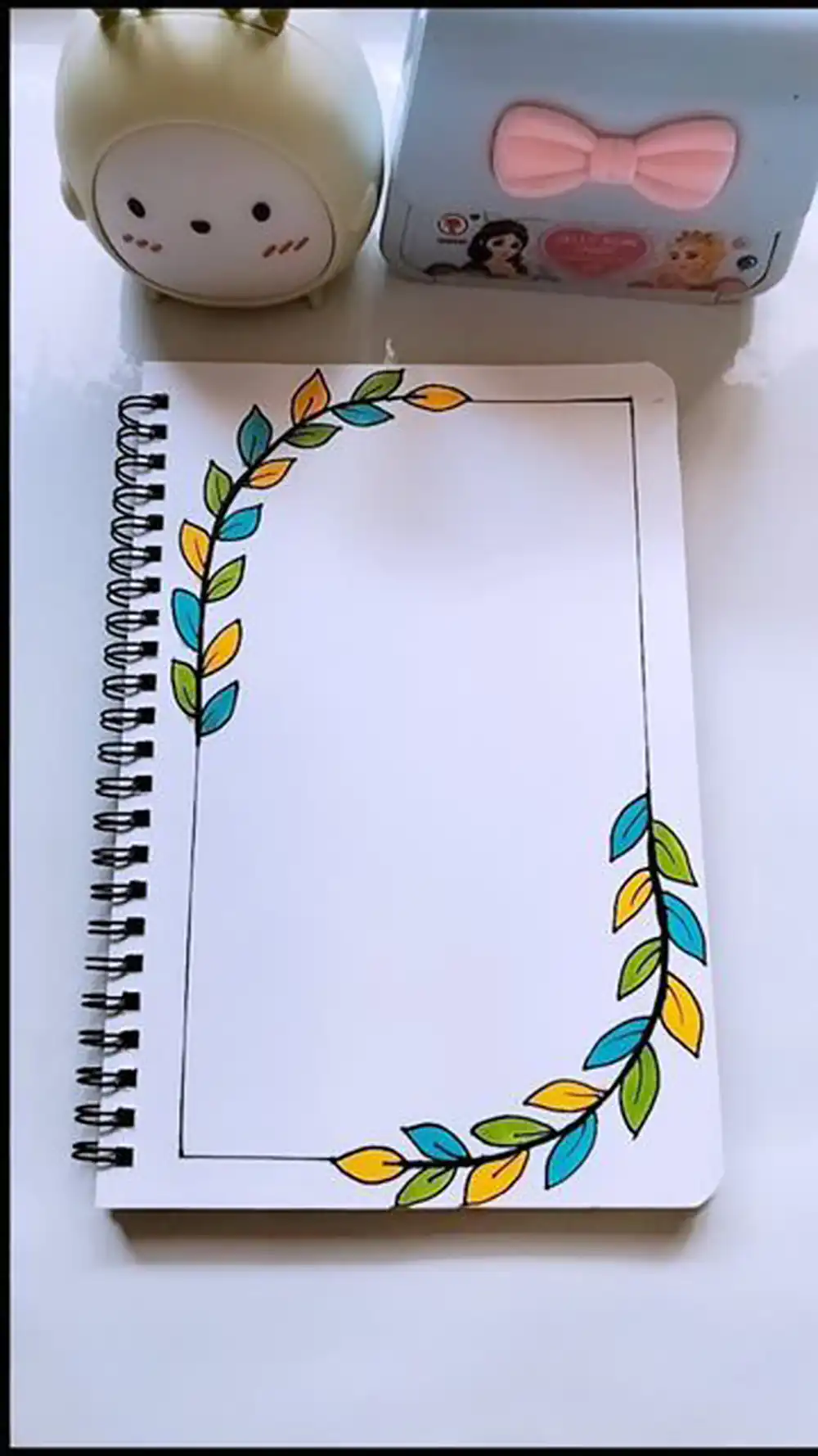 تزیین دفتر مشق دخترانه ساده