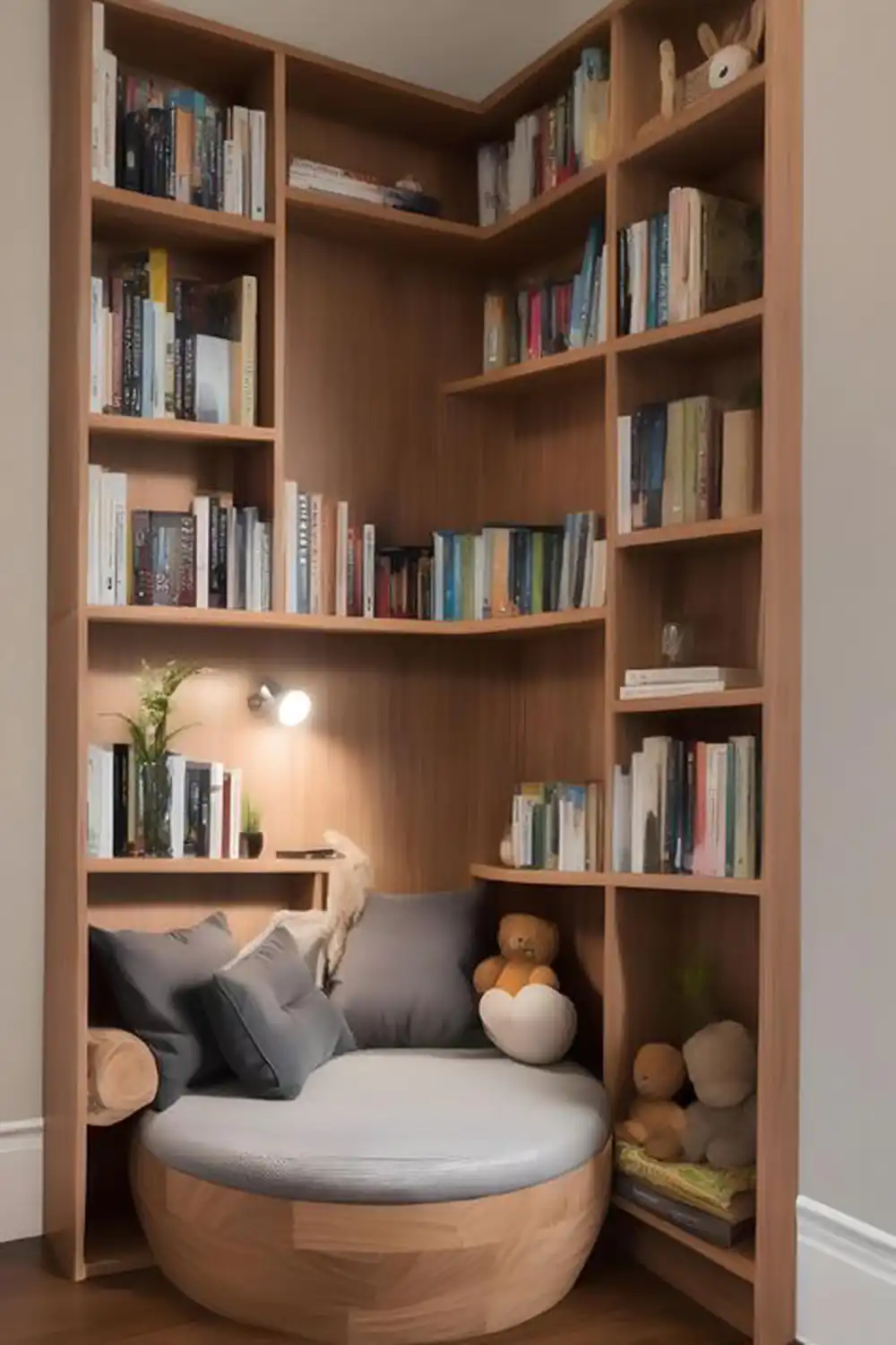 مدل کتابخانه برای کنج دیوار