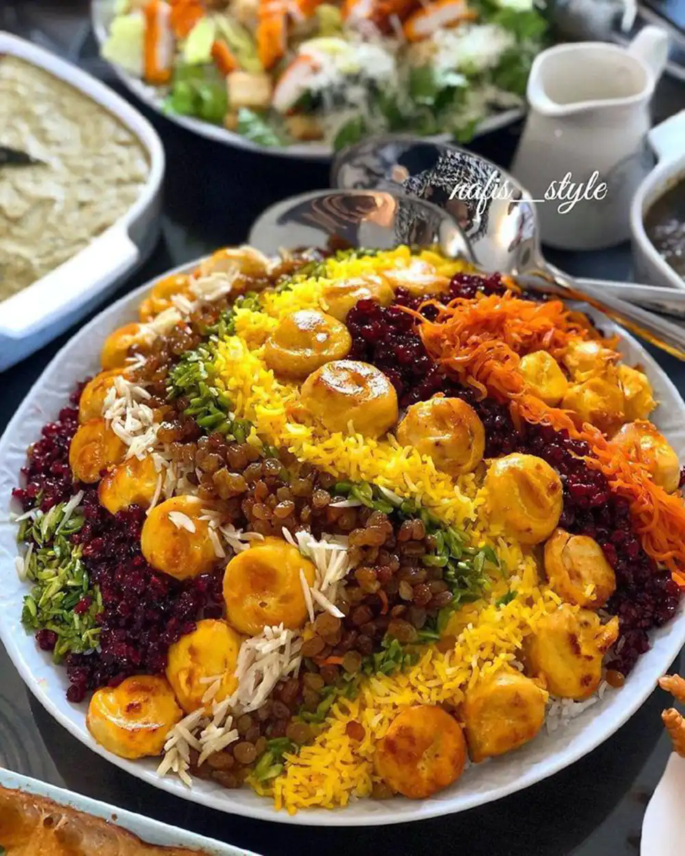 تزیین مرغ و برنج