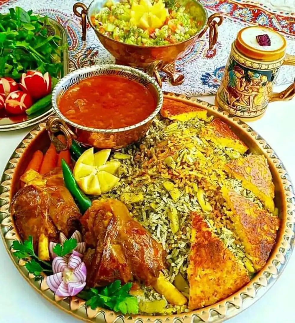تزیین مرغ و برنج