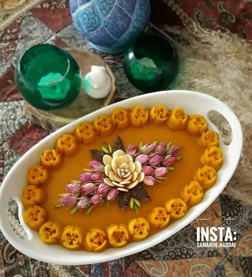 تزیین حلوا برای سفره افطاری