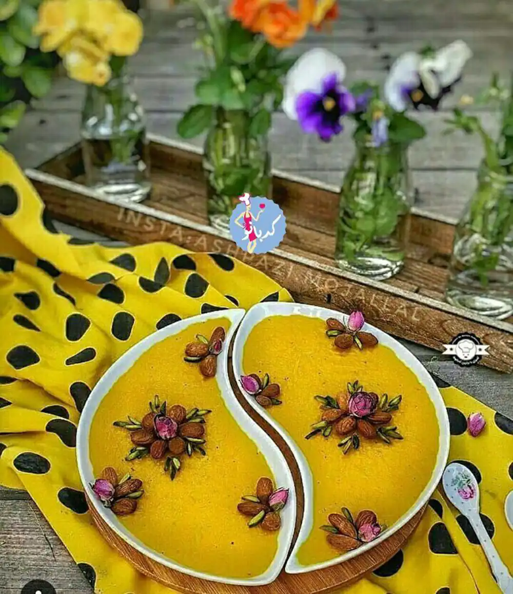 تزیین شله زرد با دارچین بدون شابلون