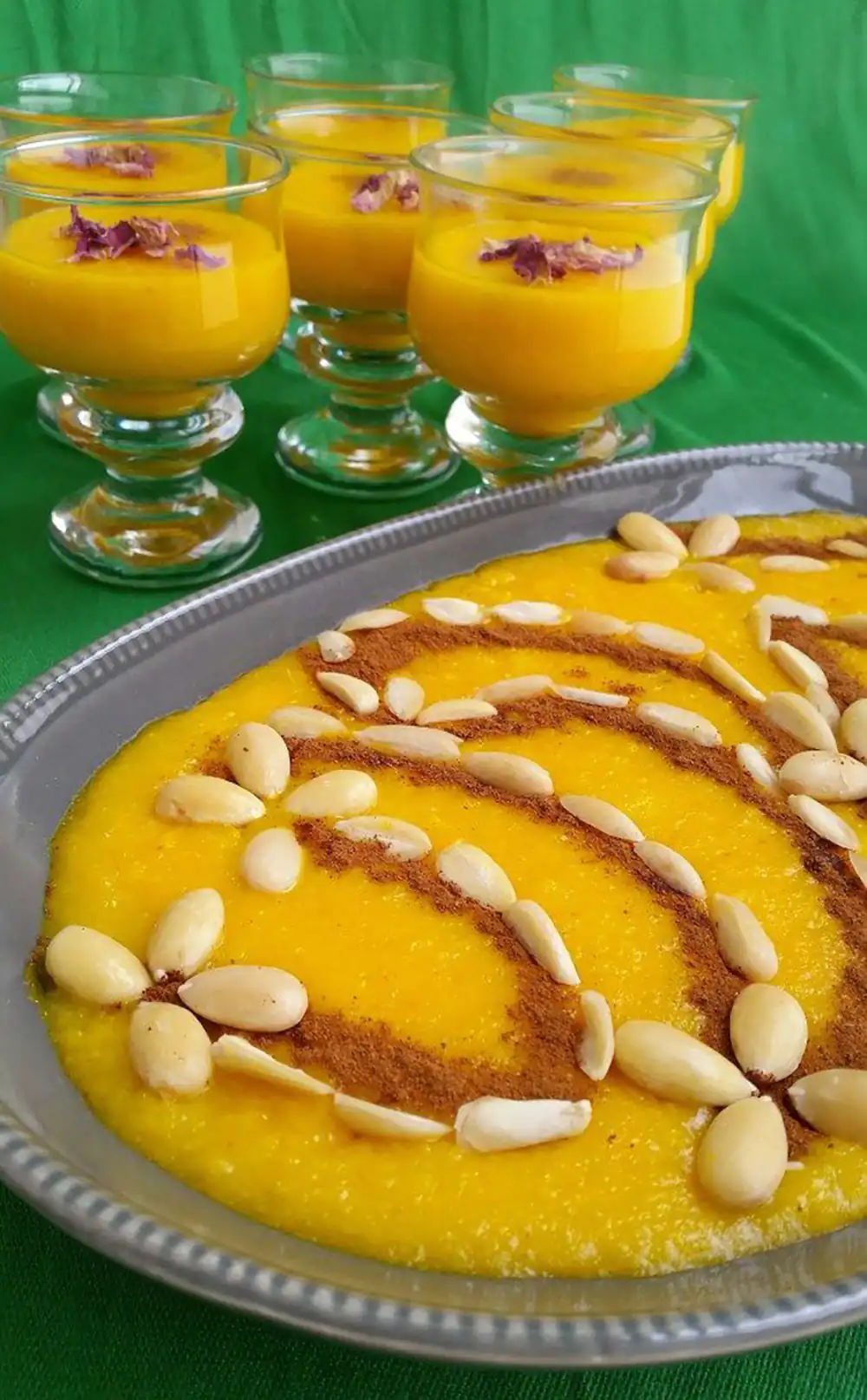 تزیین شله زرد با دارچین بدون شابلون