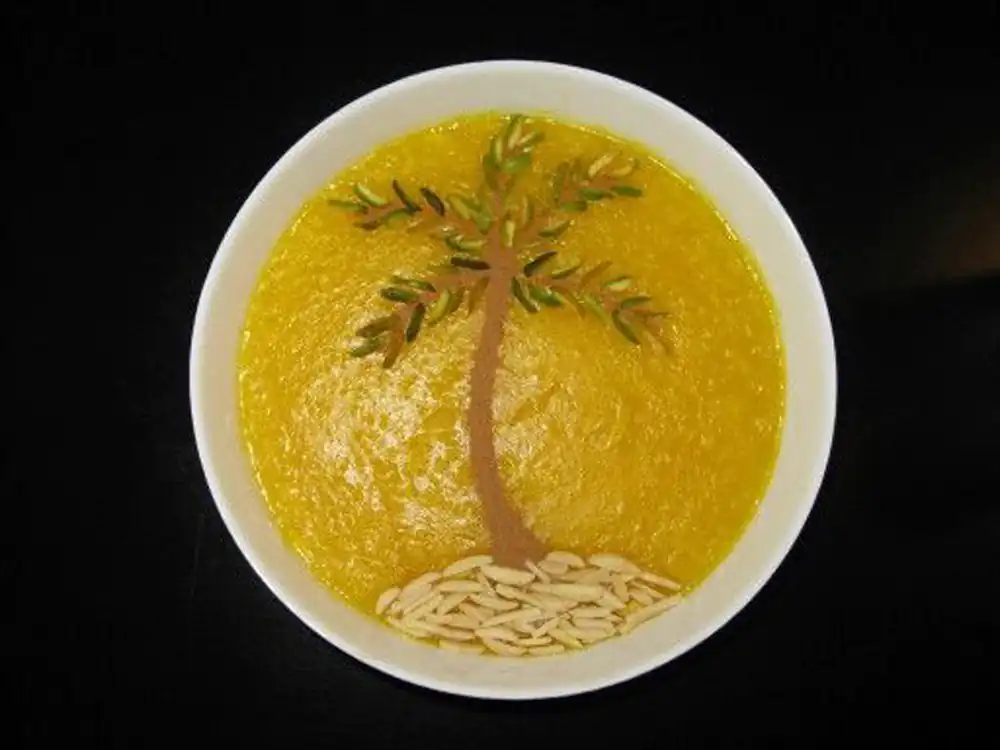 تزیین شله زرد با دارچین بدون شابلون
