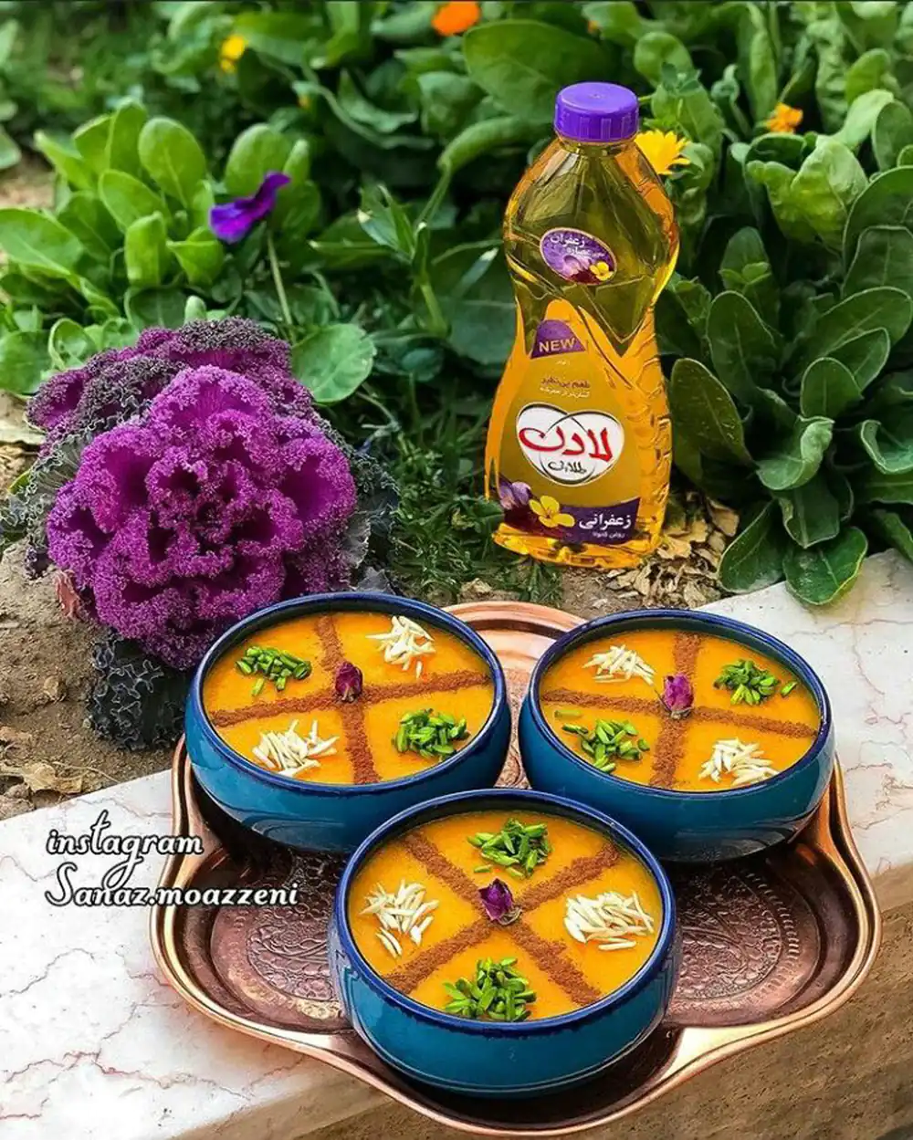 تزیین شله زرد با دارچین بدون شابلون
