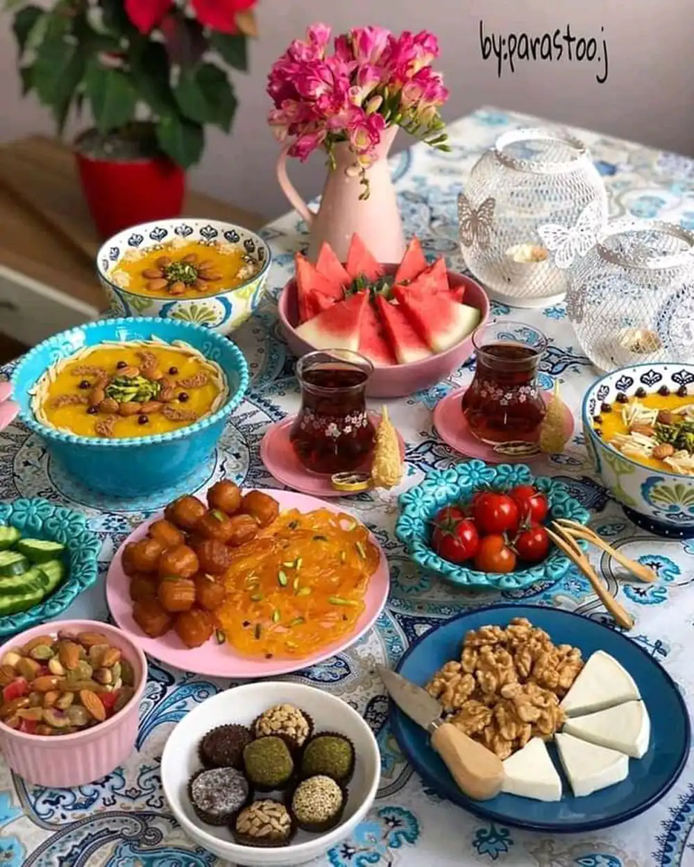 تزیین سفره افطار برای مهمان