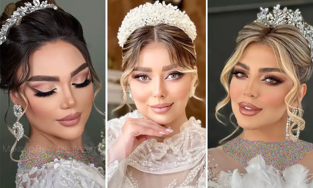 شینیون عروس برای صورت گرد