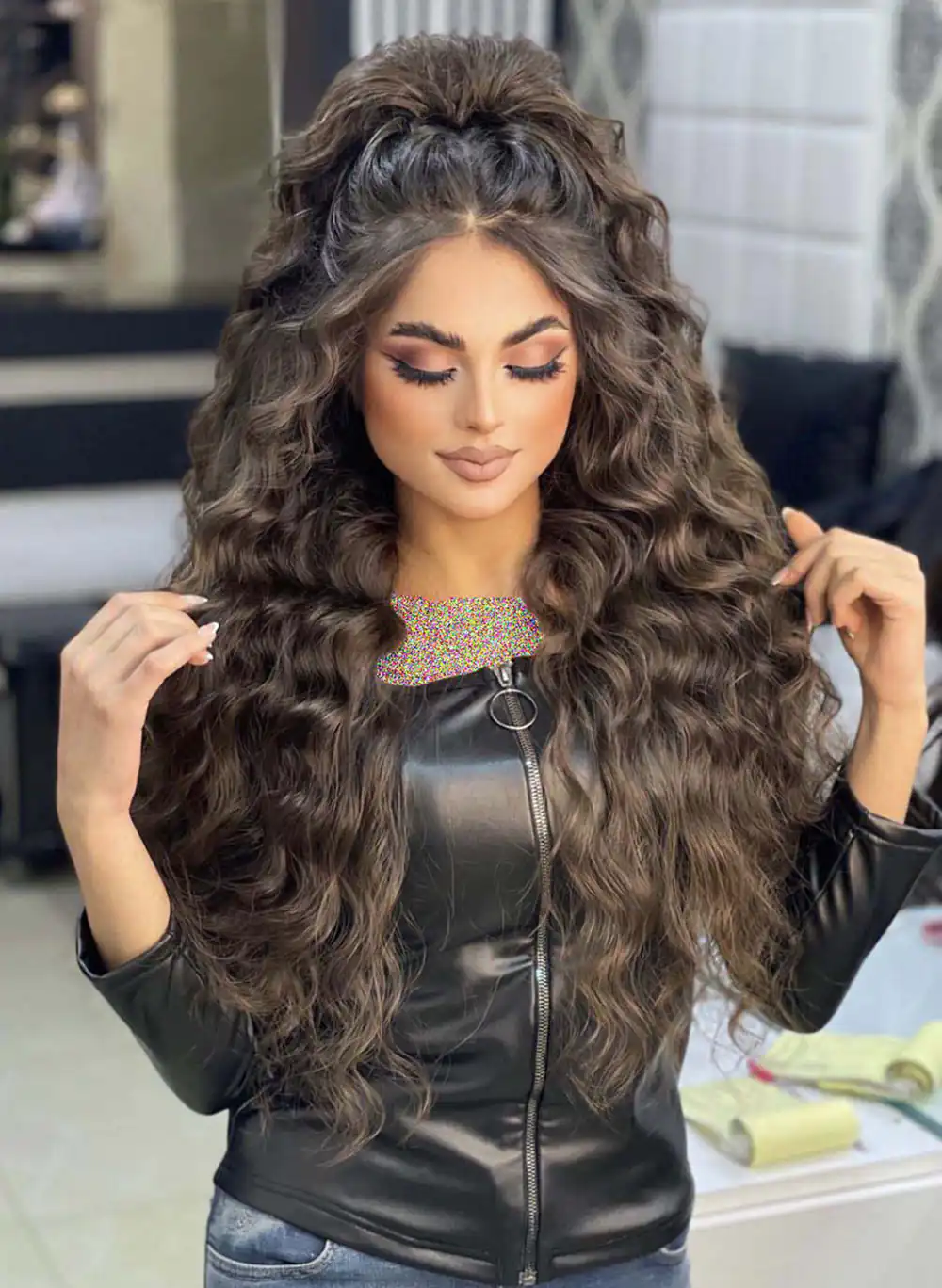 شینیون باز موی فر