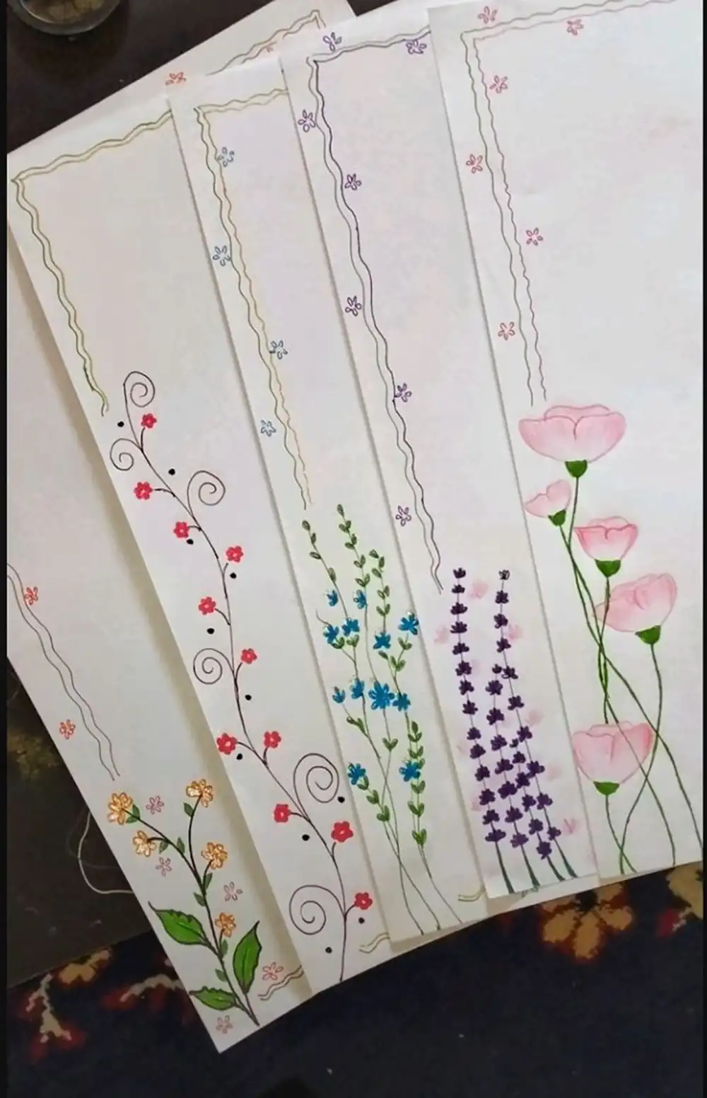تزیین برگه آچار با مداد رنگی