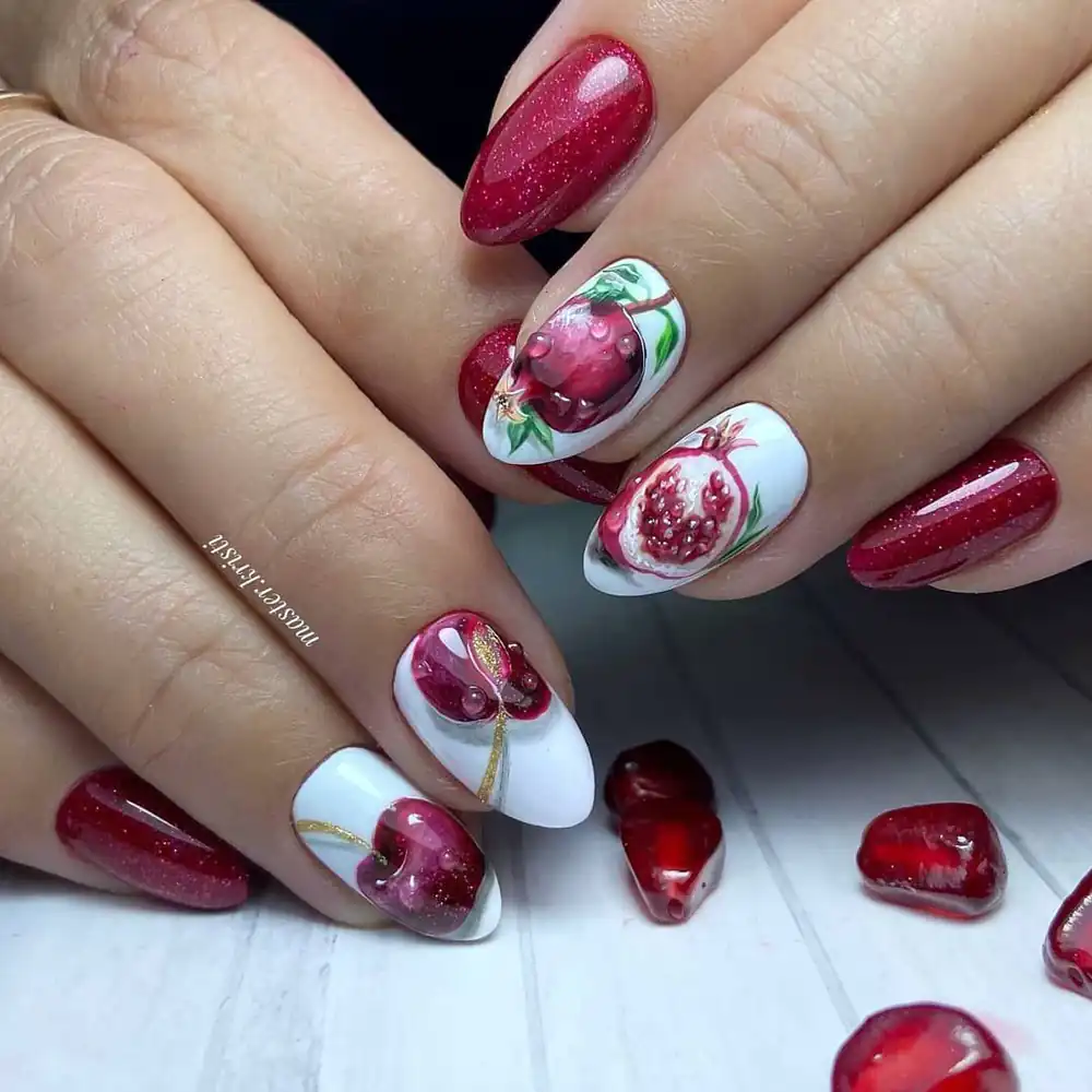 طرح ناخن با تم یلدا