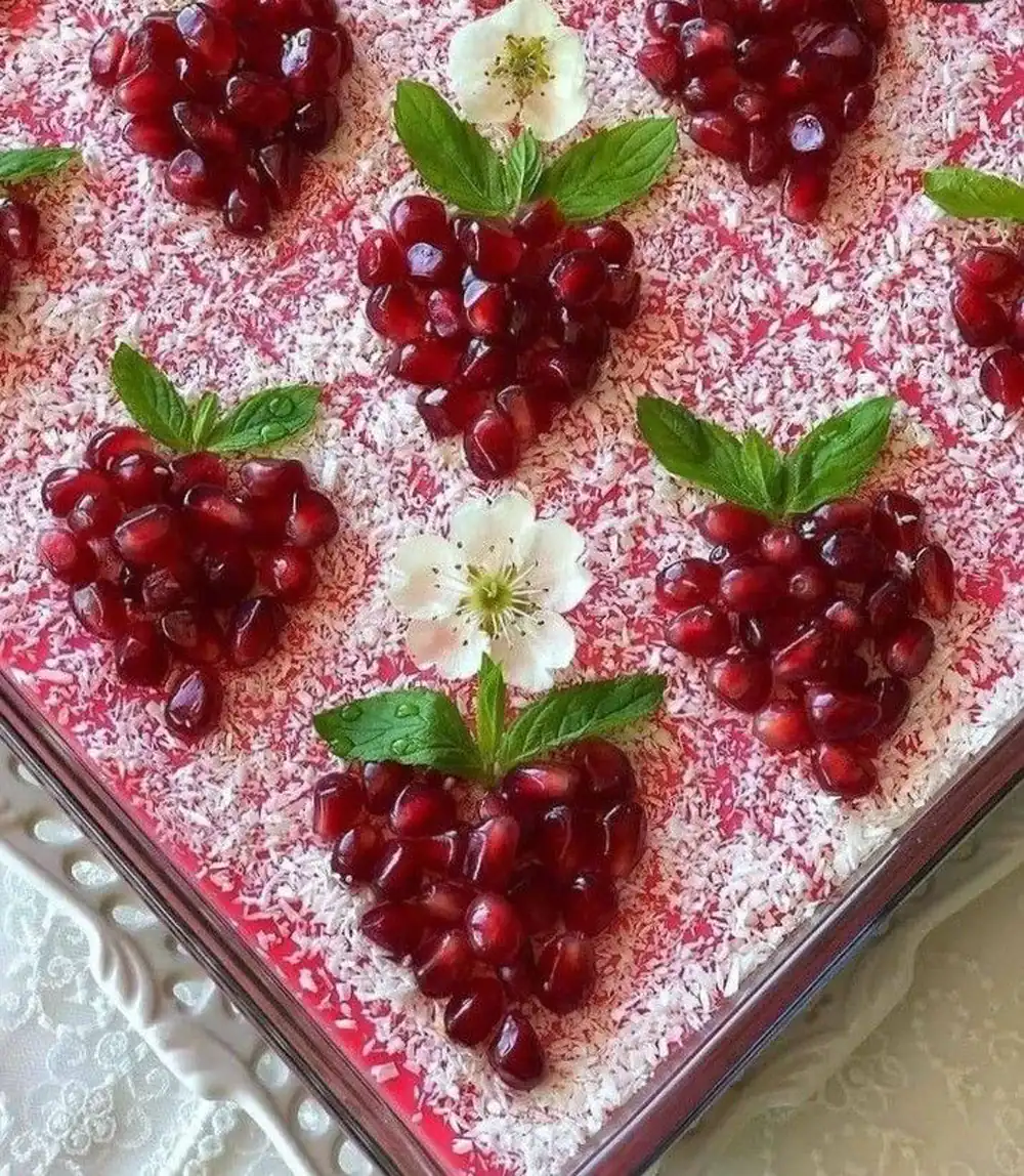 تزیین دسر با انار
