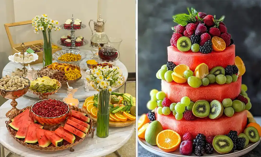 میوه آرایی شب یلدا با هندوانه