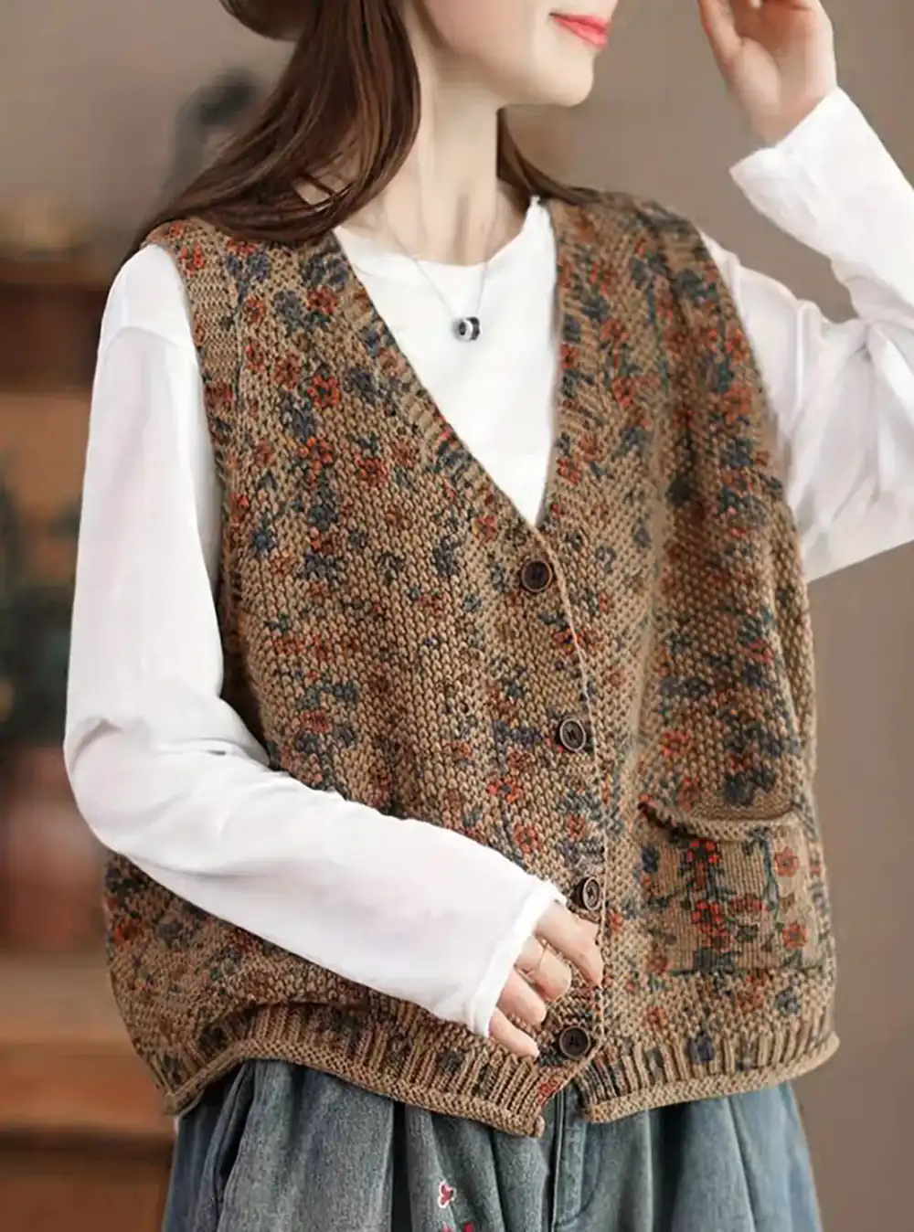مدل جلیقه بافتنی زنانه