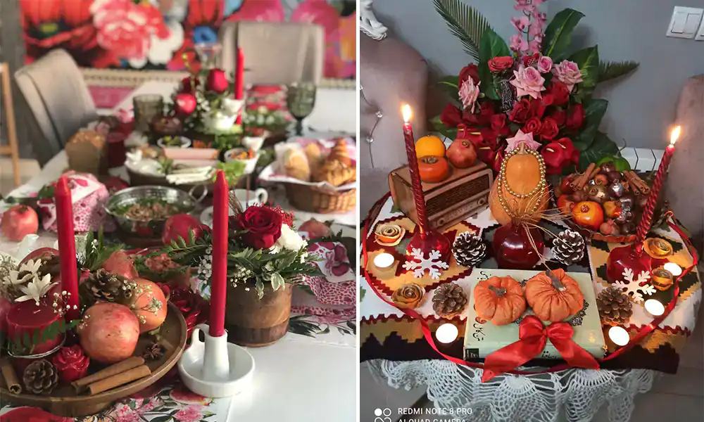 دیزاین میز شب یلدا سنتی