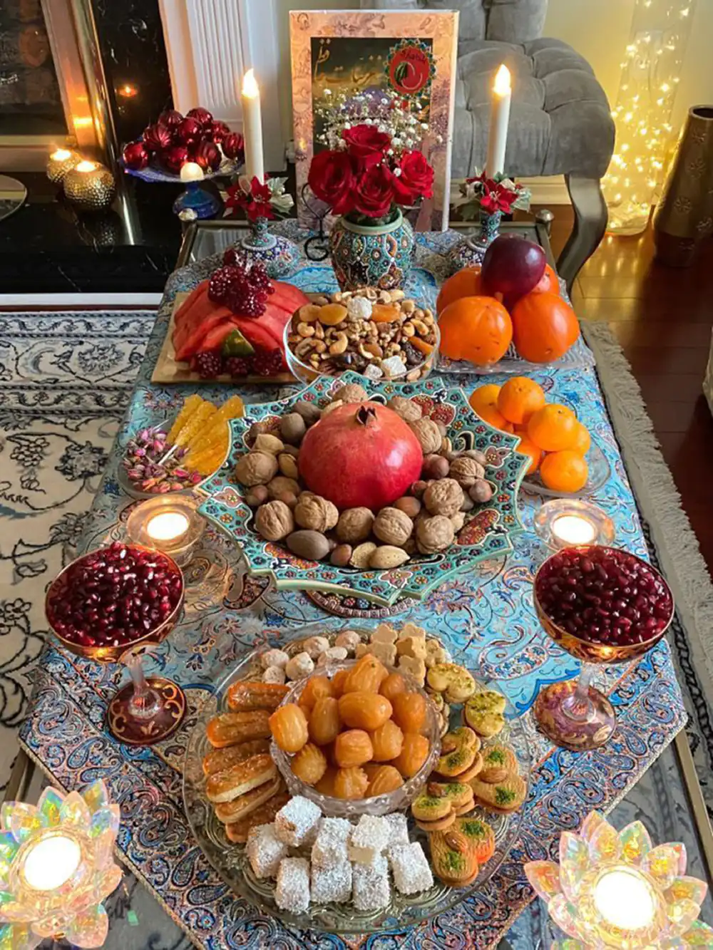 دیزاین میز شب یلدا سنتی