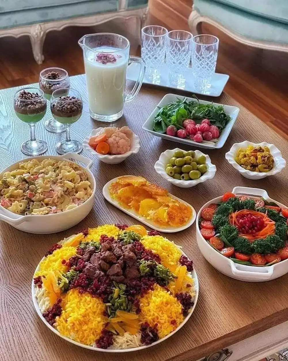 تزیین سفره شام ایرانی