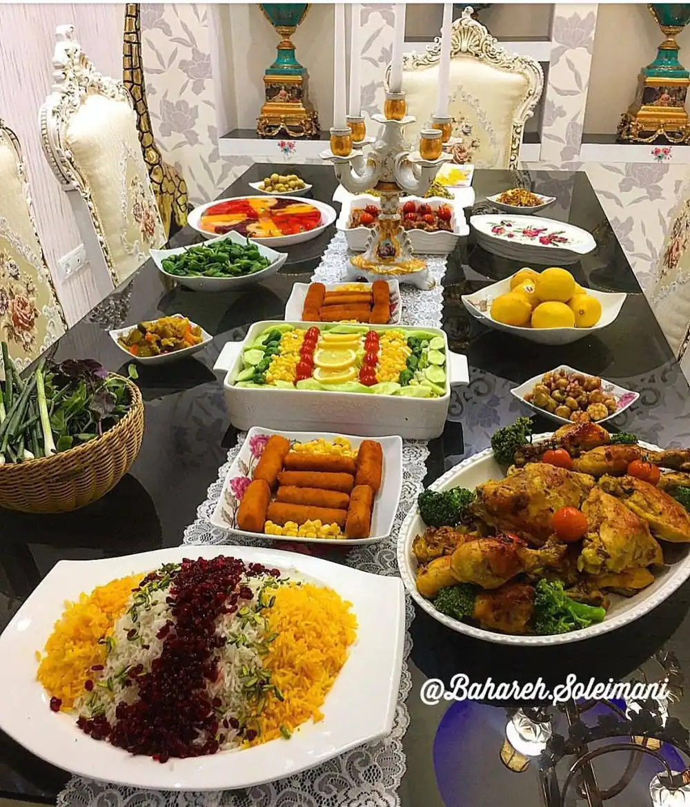 تزیین سفره شام ایرانی