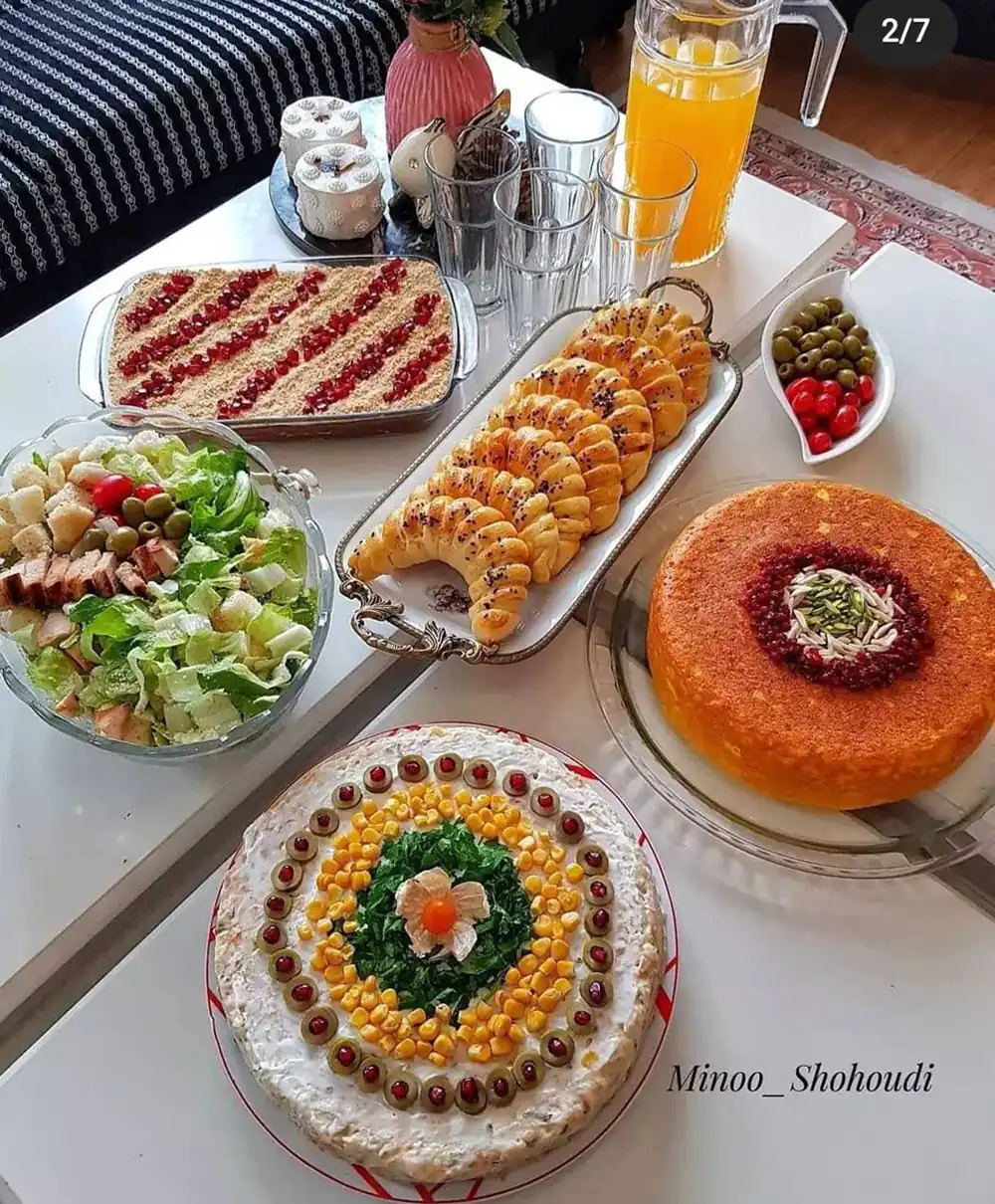 تزیین سفره شام ایرانی