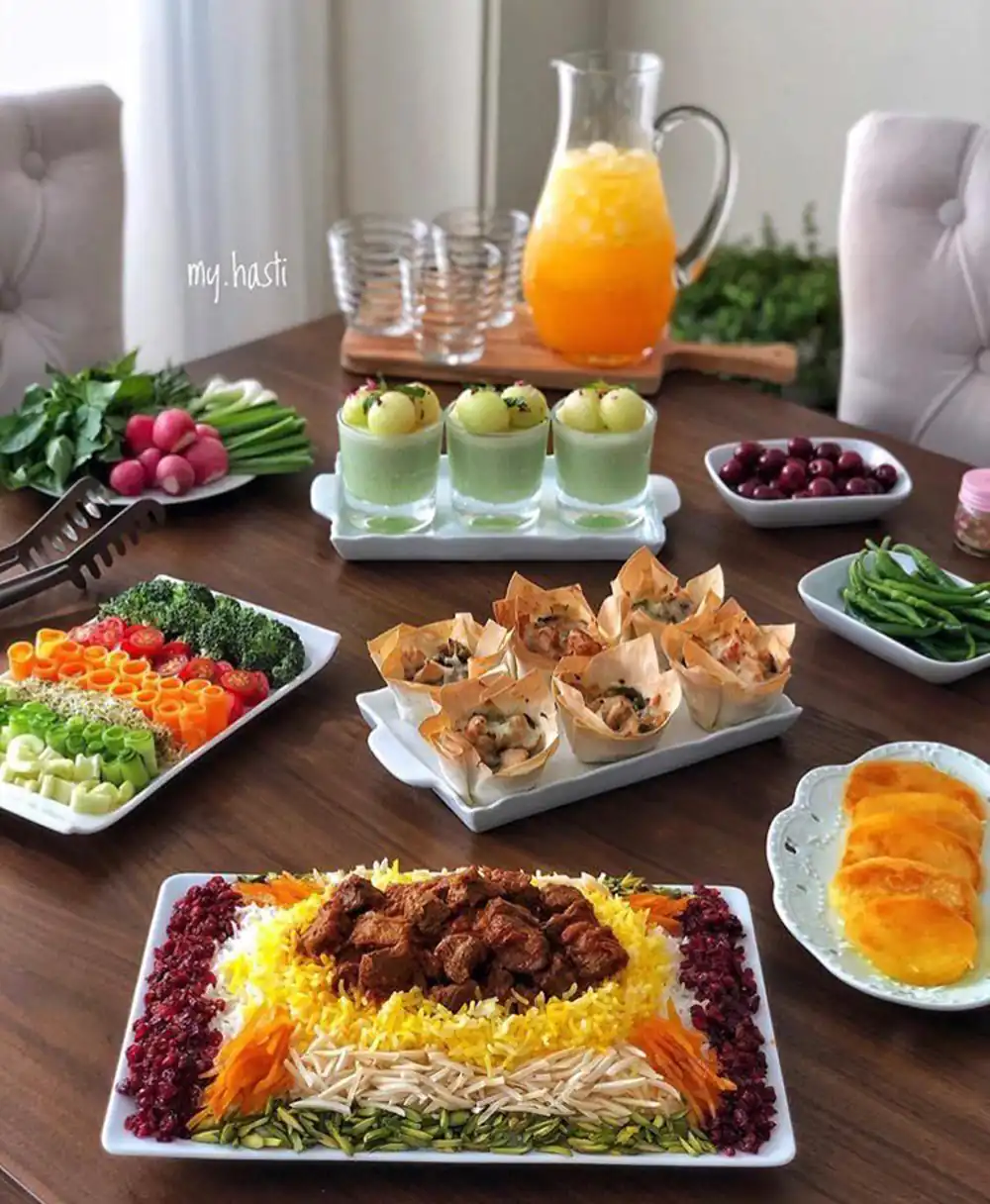 تزیین سفره مهمانی شیک