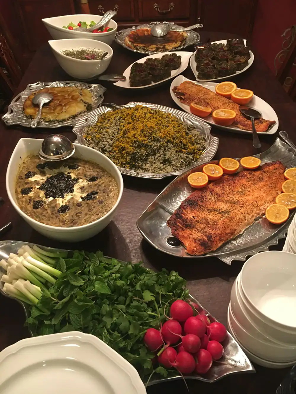 تزیین سفره مهمانی شیک