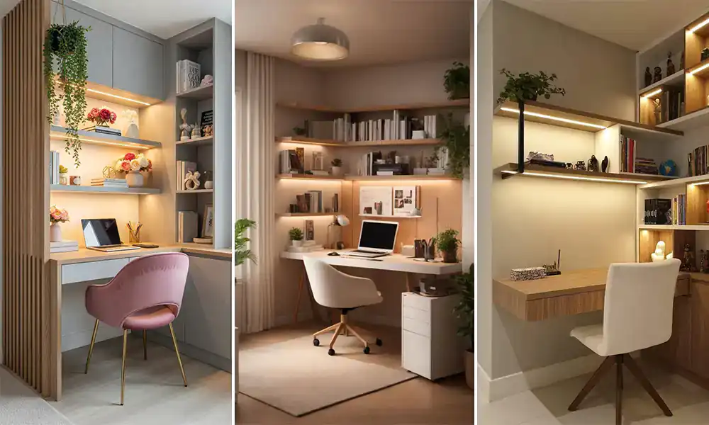 ایده میز تحریر و کتابخانه